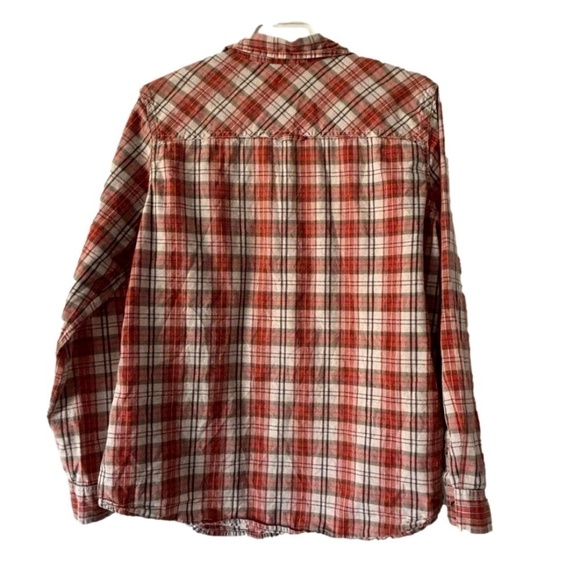 Roots ladies plaid button down cotton long sleeve shirt size L - Picture 2 of 10